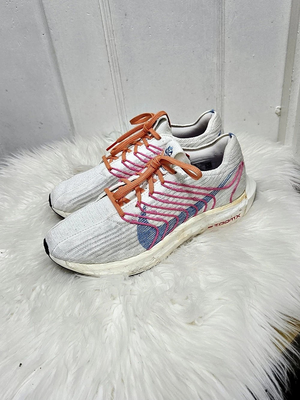 Nike ZoomX Pegasus Turbo Next Nature Athletic Shoes White & Pink US 9.5